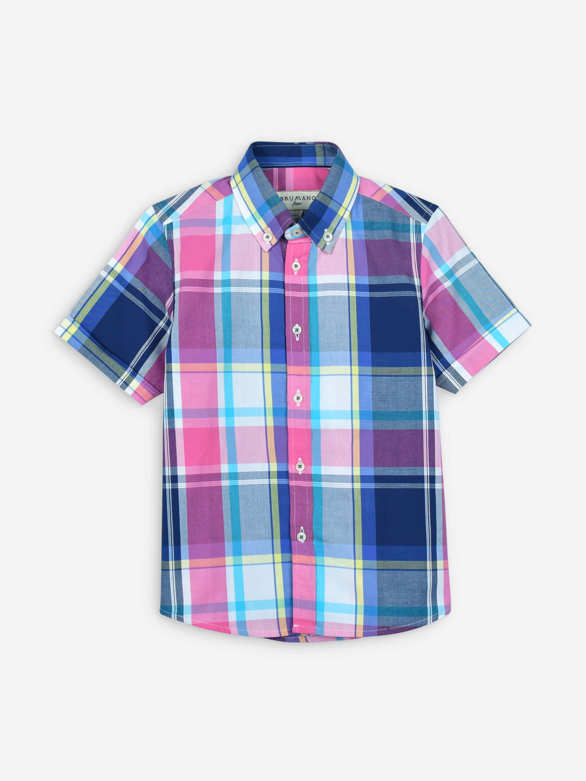 Pink & Blue Large Check Half Sleeve Casual Shirt