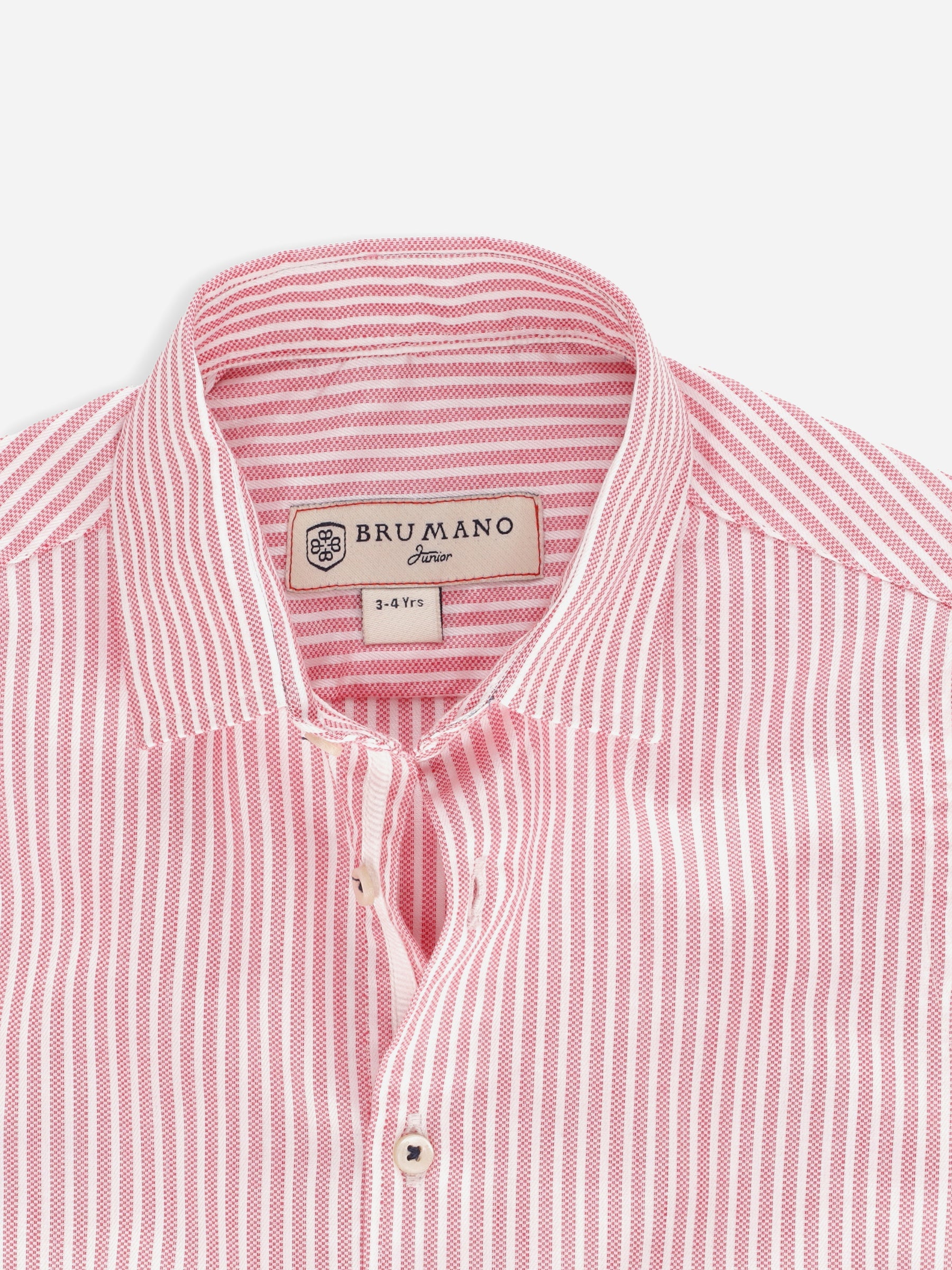 Pink & White Striped Long Sleeve Casual Shirt