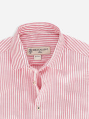 Pink & White Striped Long Sleeve Casual Shirt
