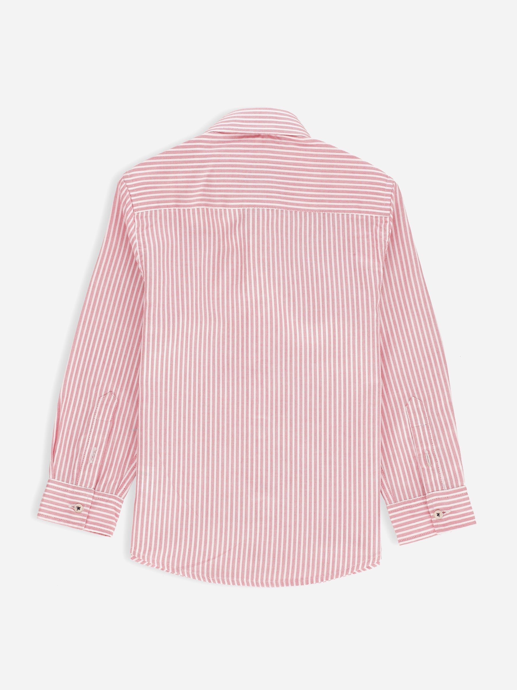 Pink & White Striped Long Sleeve Casual Shirt