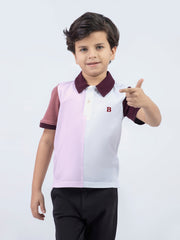 Pink & White Two-Tone Casual Pique Polo