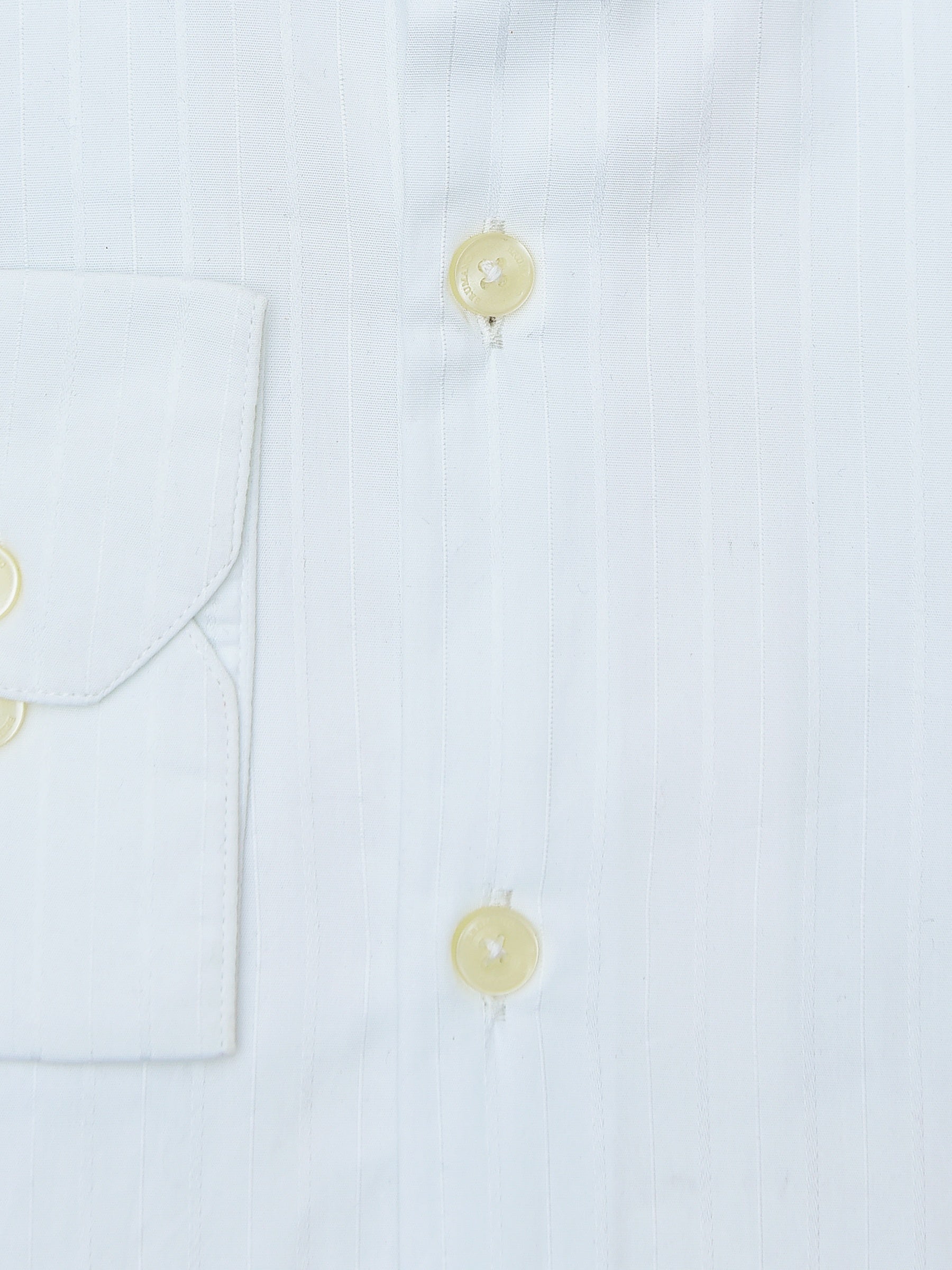 Plain White Striped Shirt With Cutaway Collar
