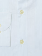 Plain White Striped Shirt With Cutaway Collar