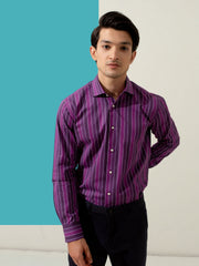 Purple Bold Striped Shirt