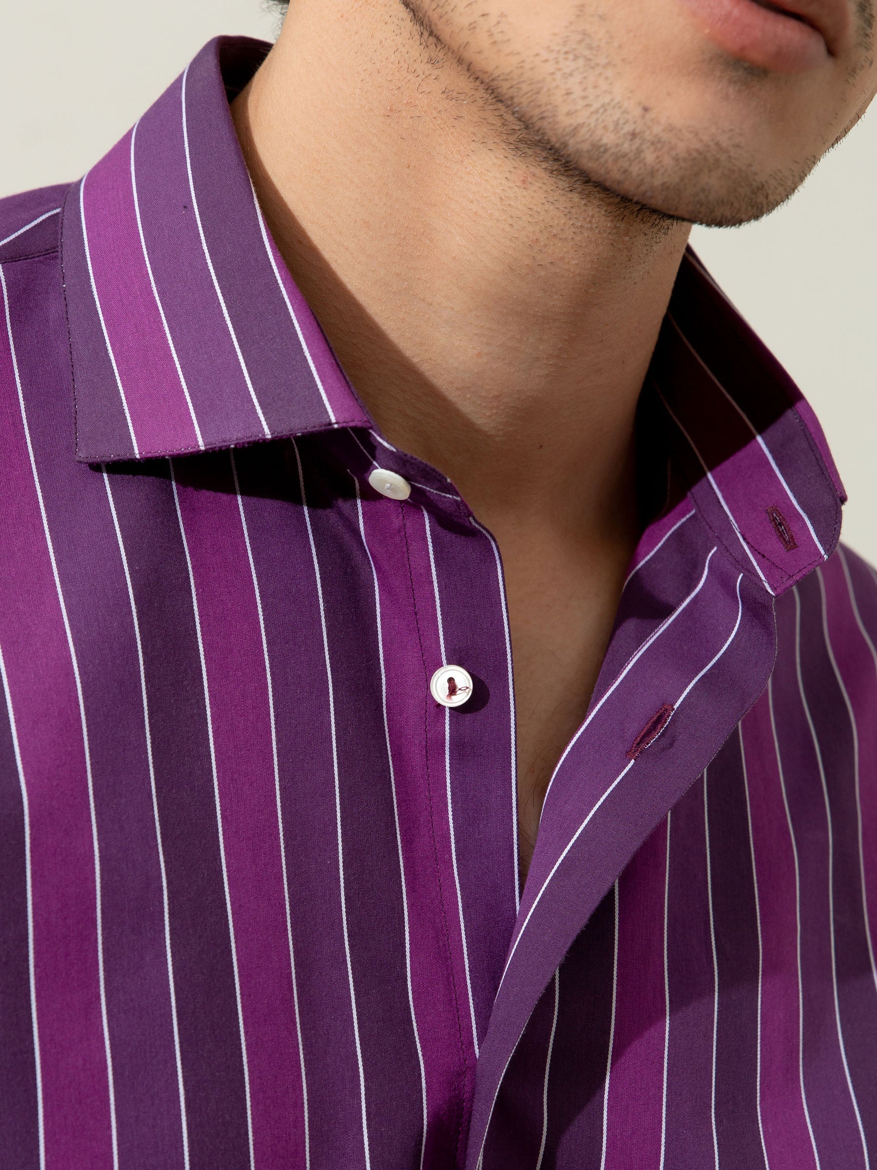 Purple Bold Striped Shirt