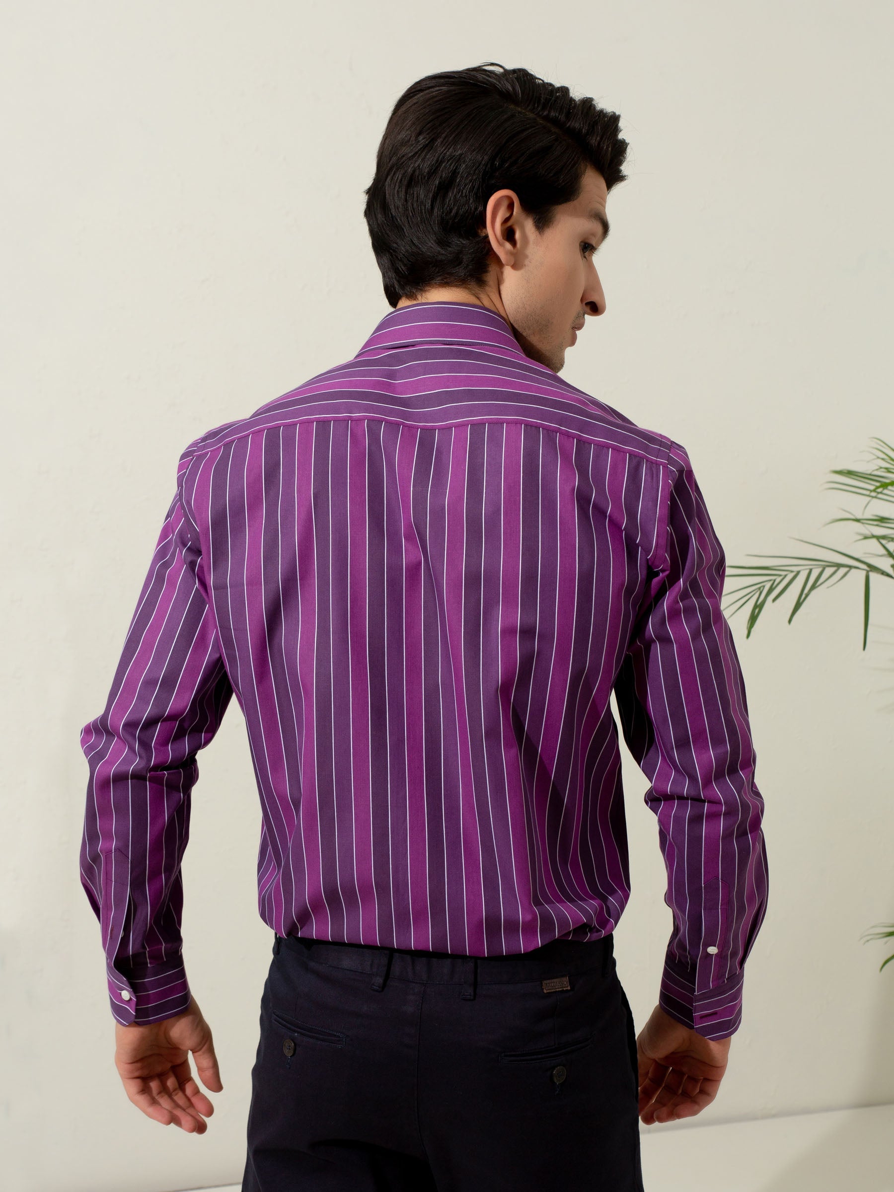 Purple Bold Striped Shirt