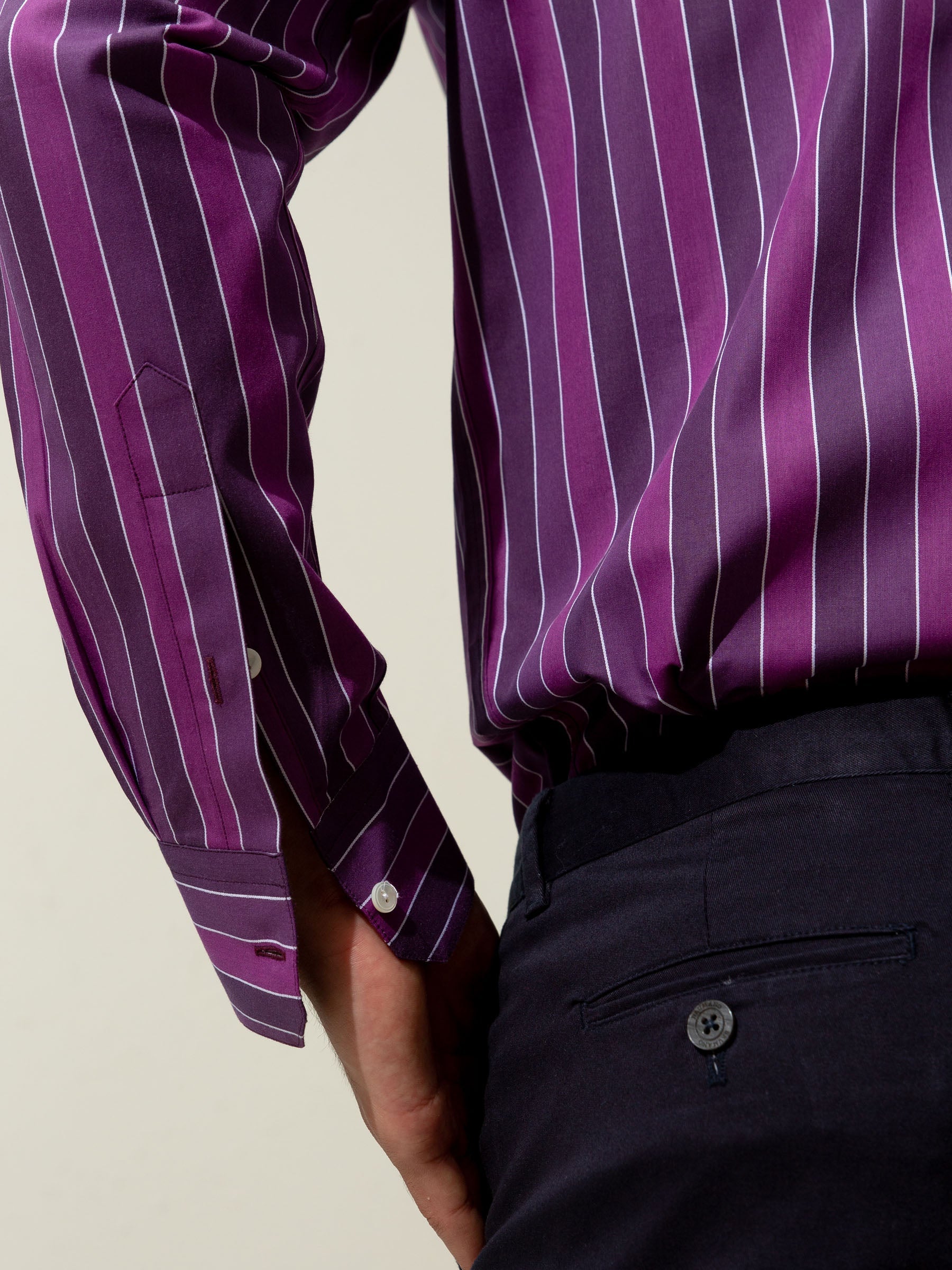 Purple Bold Striped Shirt