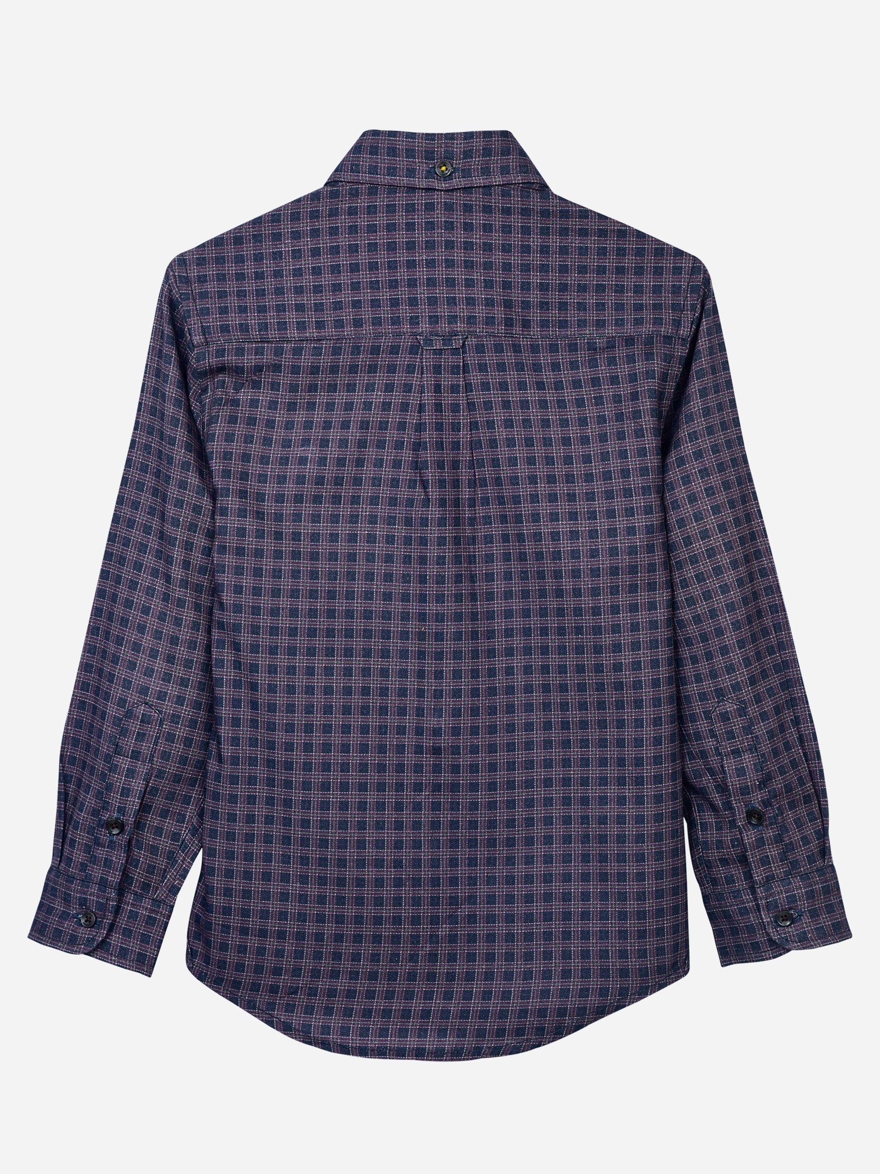 Purple Gingham Checkered Casual Shirt