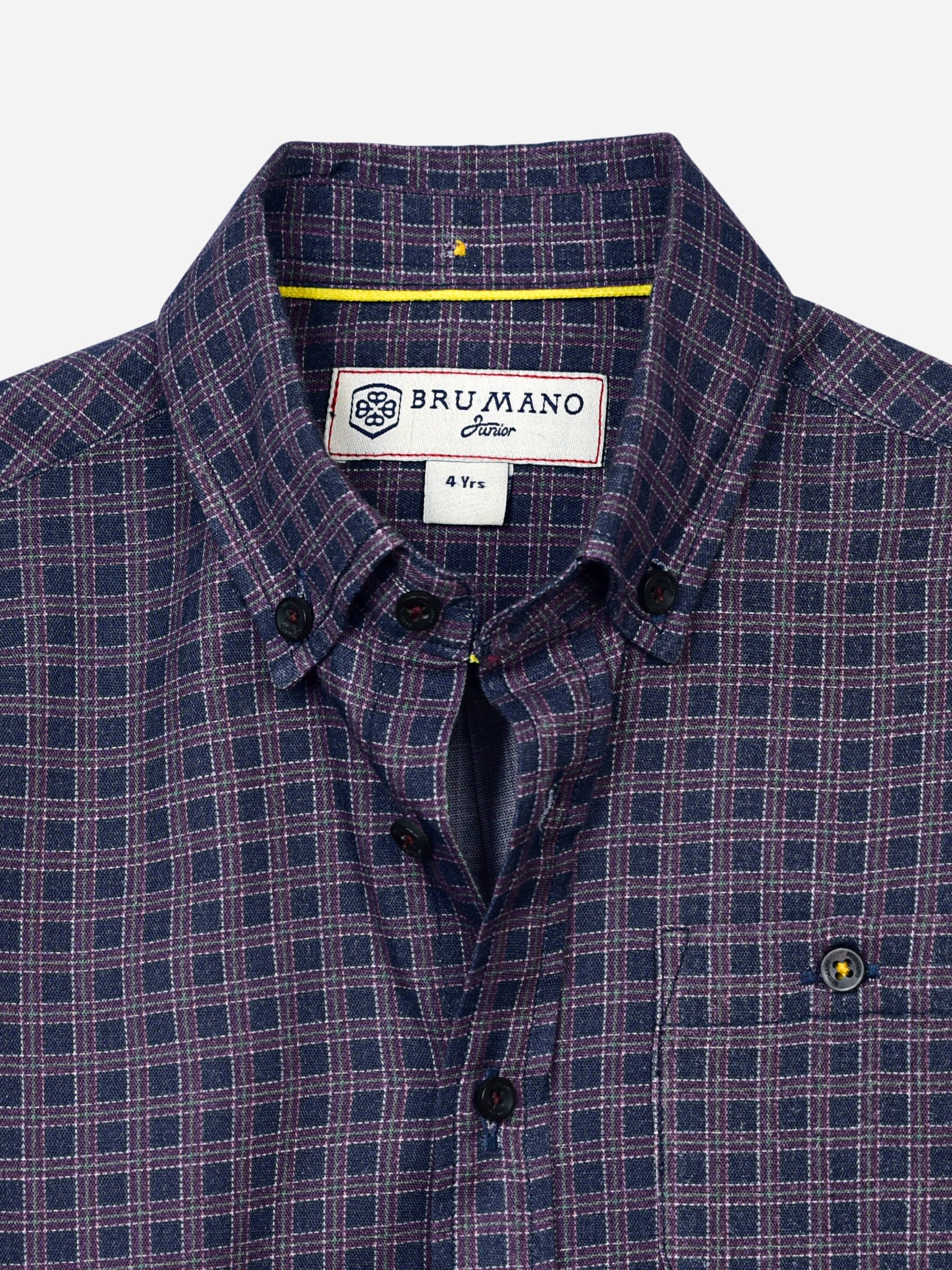 Purple Gingham Checkered Casual Shirt