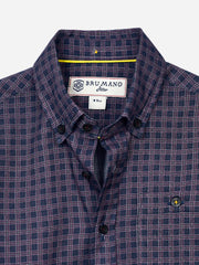 Purple Gingham Checkered Casual Shirt