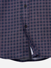 Purple Gingham Checkered Casual Shirt