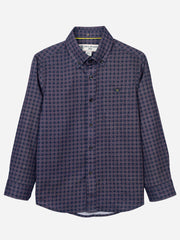 Purple Gingham Checkered Casual Shirt
