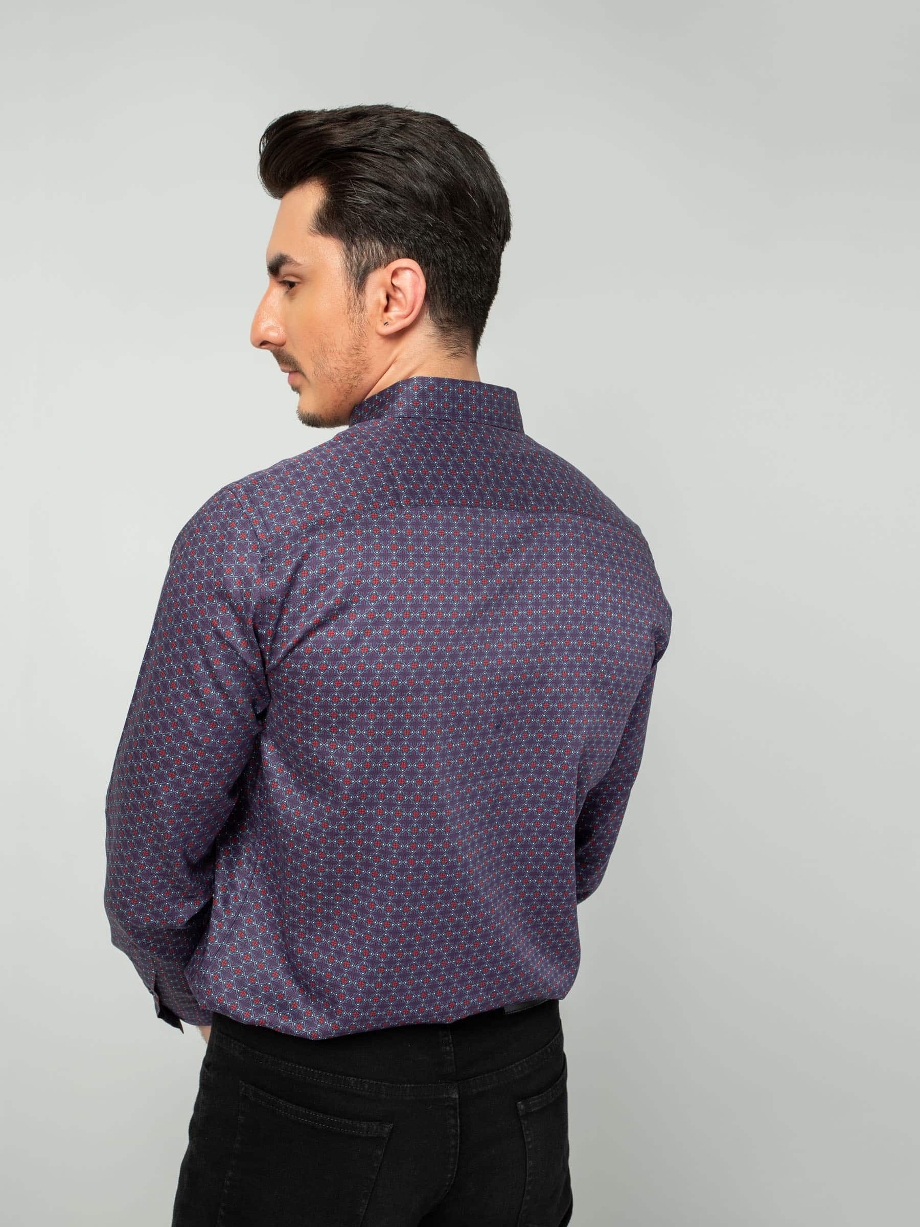 Purple & Red Printed Shirt