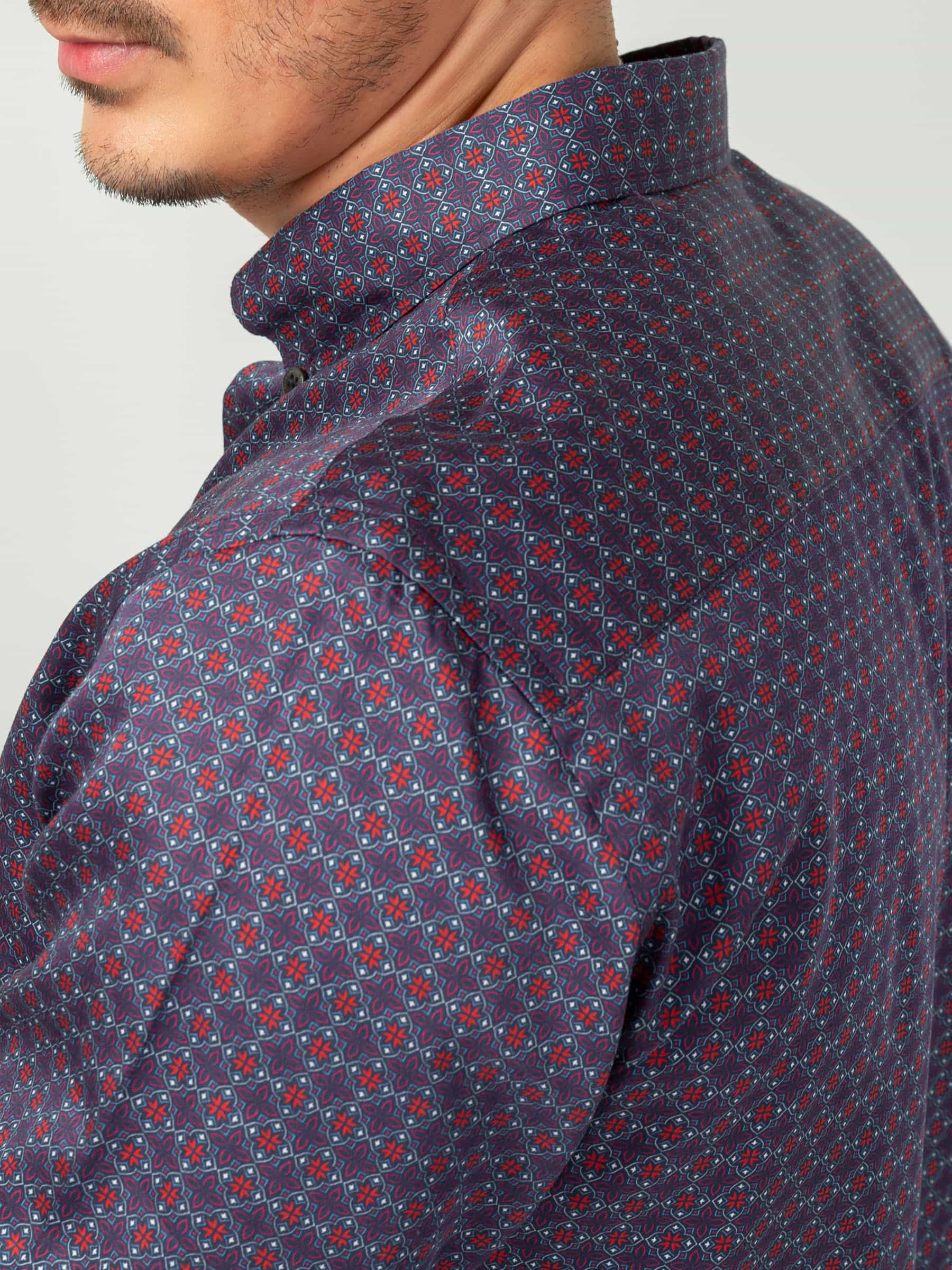 Purple & Red Printed Shirt