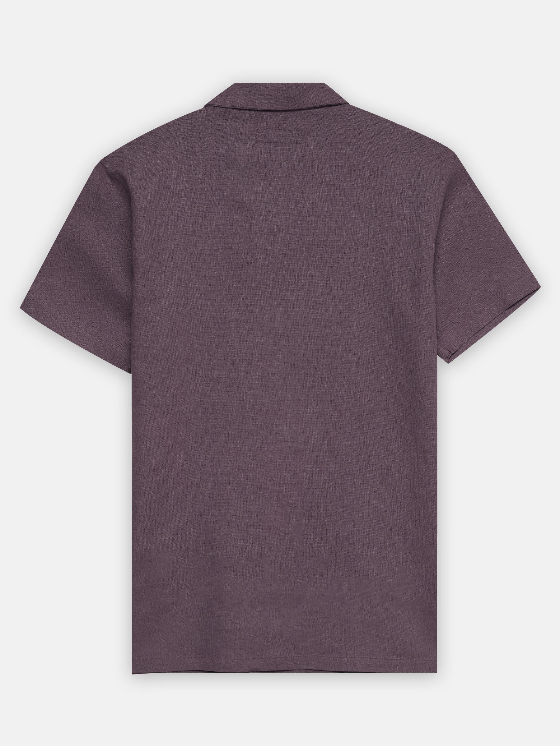 Purple Linen Half Sleeve Cuban Collar Shirt