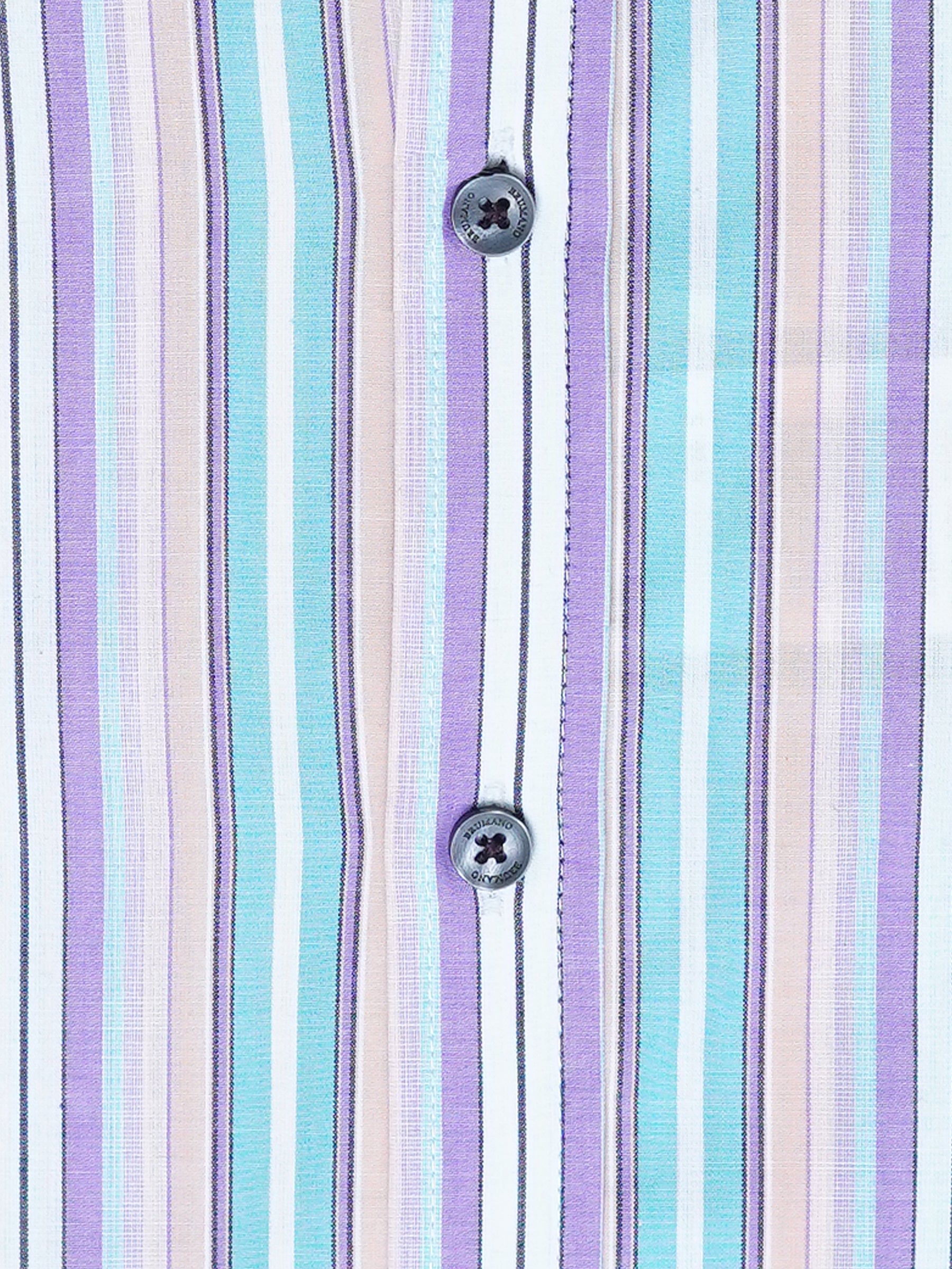 Purple & Peach Striped Formal Shirt