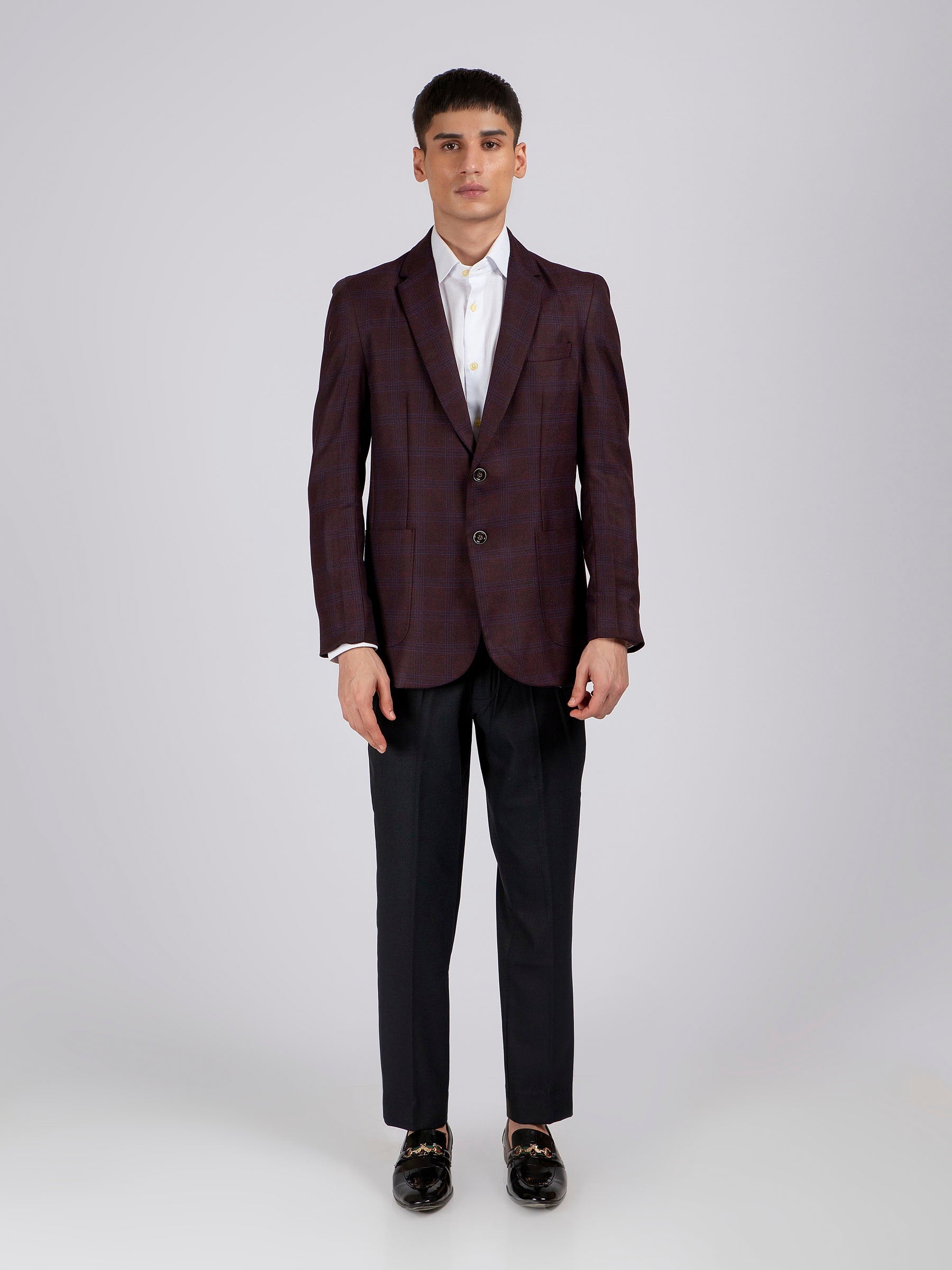 Purple Checkered Blazer
