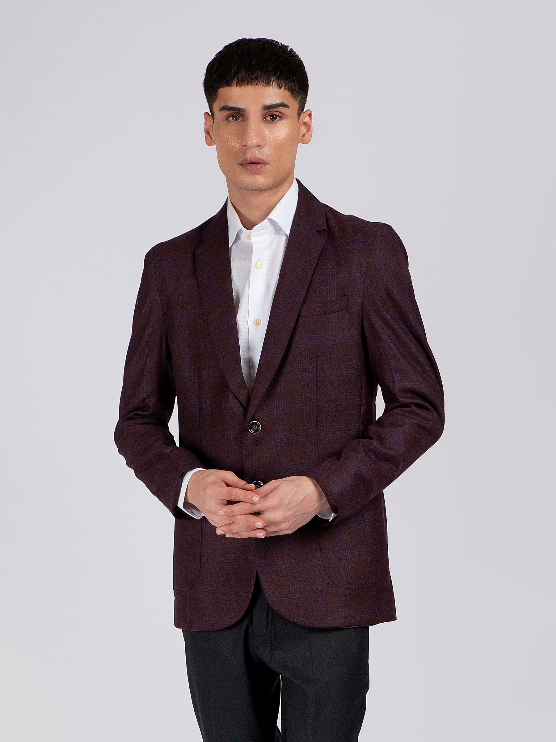 Purple Checkered Blazer