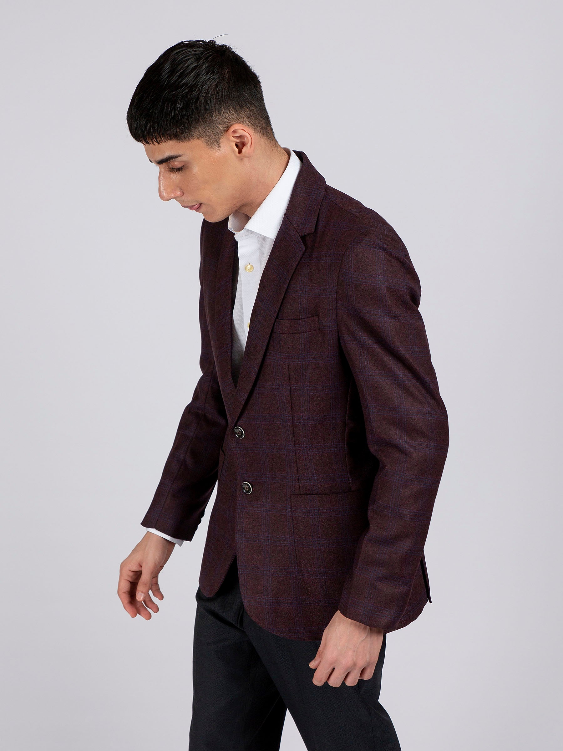 Purple Checkered Blazer