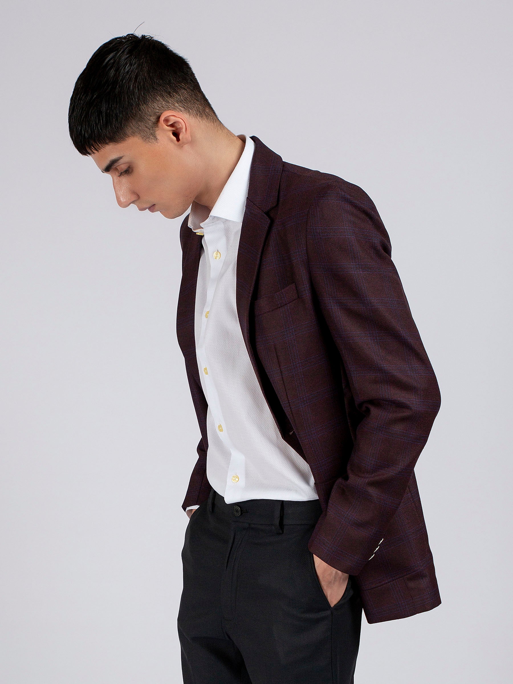 Purple Checkered Blazer