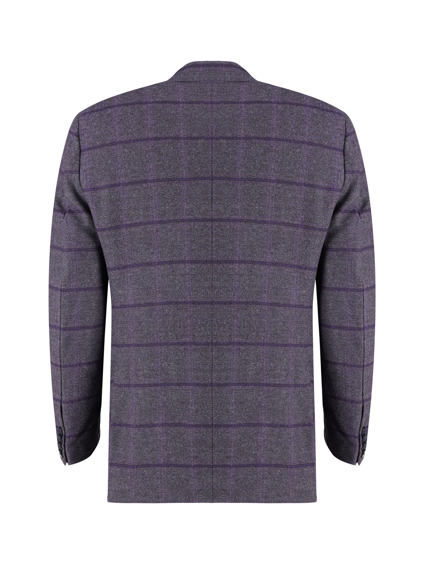 Purple Checkered Wool & Cashmere Blazer - Sartoria