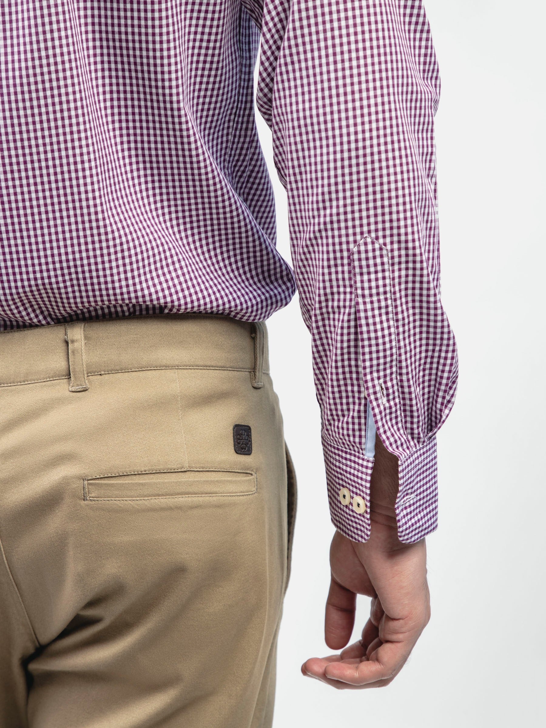 Purple Gingham Button Down Shirt