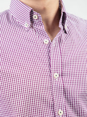 Purple Gingham Button Down Shirt