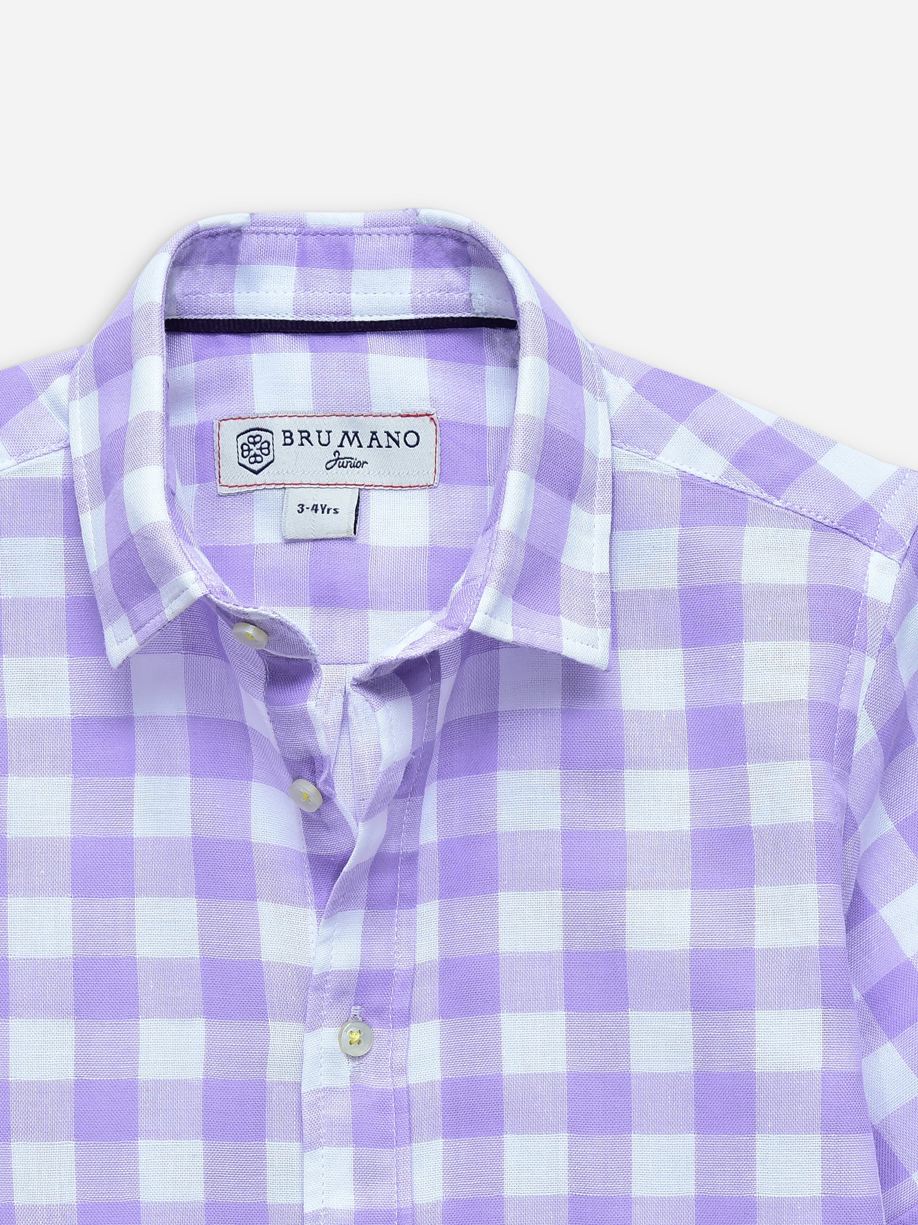 Purple Large Gingham Half Sleeve Casual Shirt