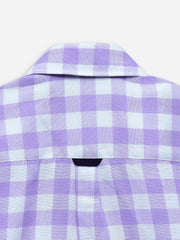 Purple Large Gingham Half Sleeve Casual Shirt