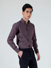 Purple Melange Button Down Shirt