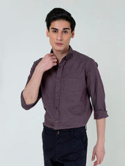 Purple Melange Button Down Shirt