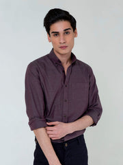 Purple Melange Button Down Shirt