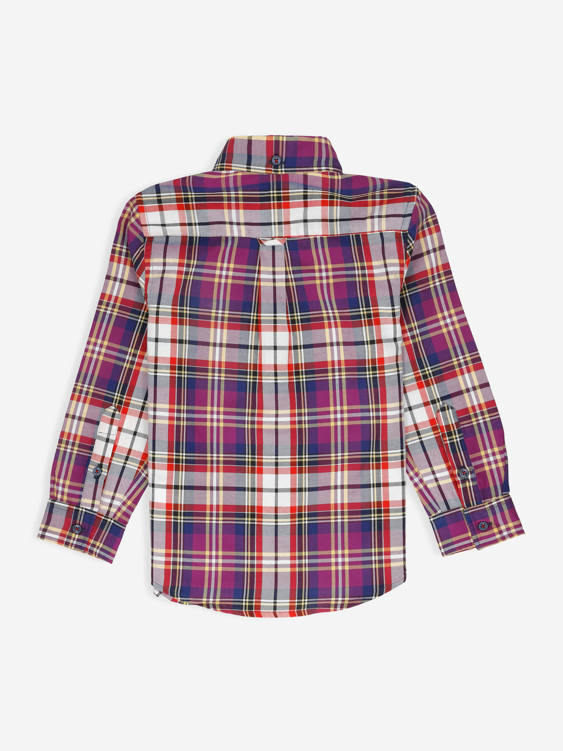 Purple Multi Color Checkered Casual Shirt