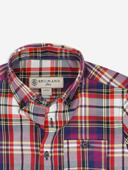 Purple Multi Color Checkered Casual Shirt