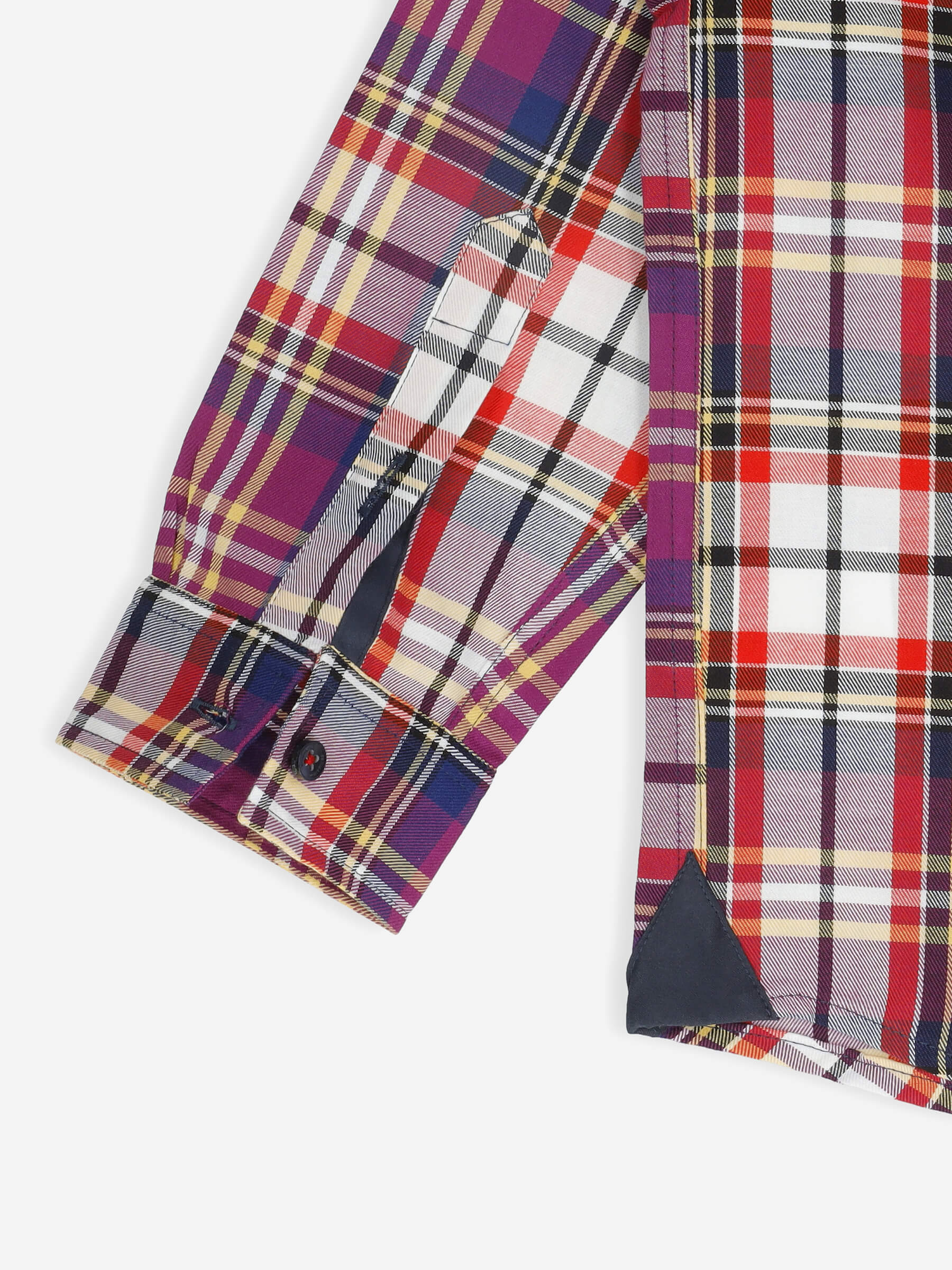 Purple Multi Color Checkered Casual Shirt
