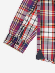 Purple Multi Color Checkered Casual Shirt