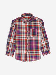 Purple Multi Color Checkered Casual Shirt