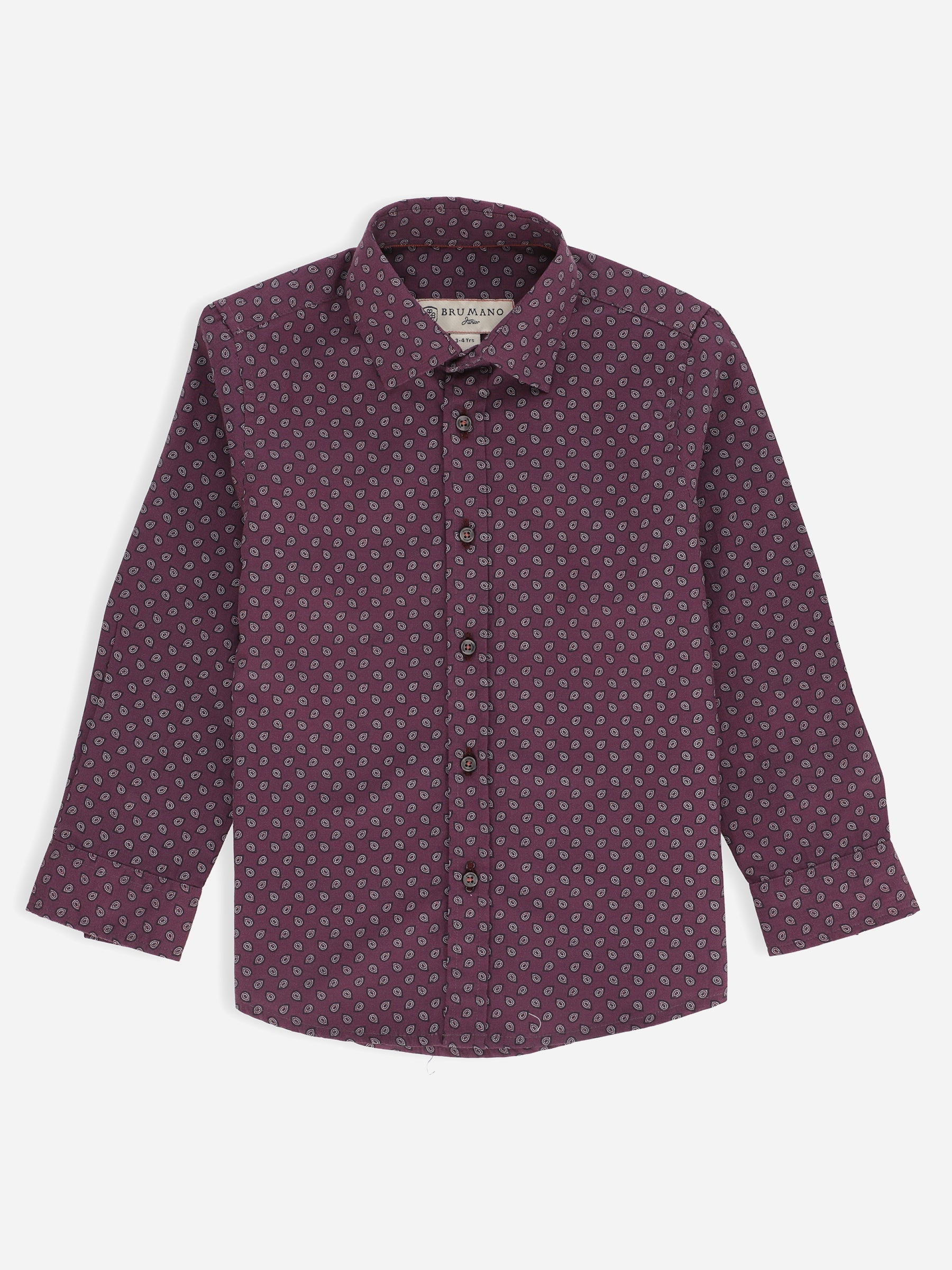 Purple Paisley Printed Long Sleeve Casual Shirt