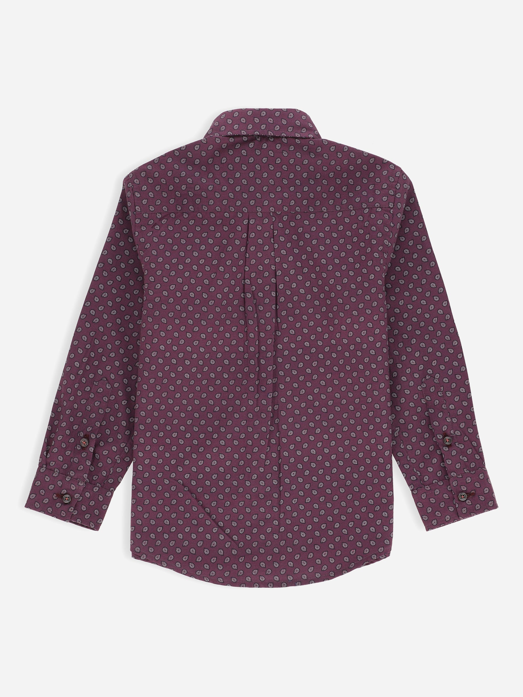 Purple Paisley Printed Long Sleeve Casual Shirt