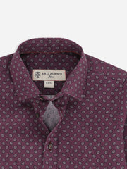 Purple Paisley Printed Long Sleeve Casual Shirt