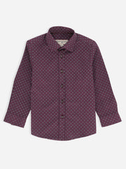 Purple Paisley Printed Long Sleeve Casual Shirt