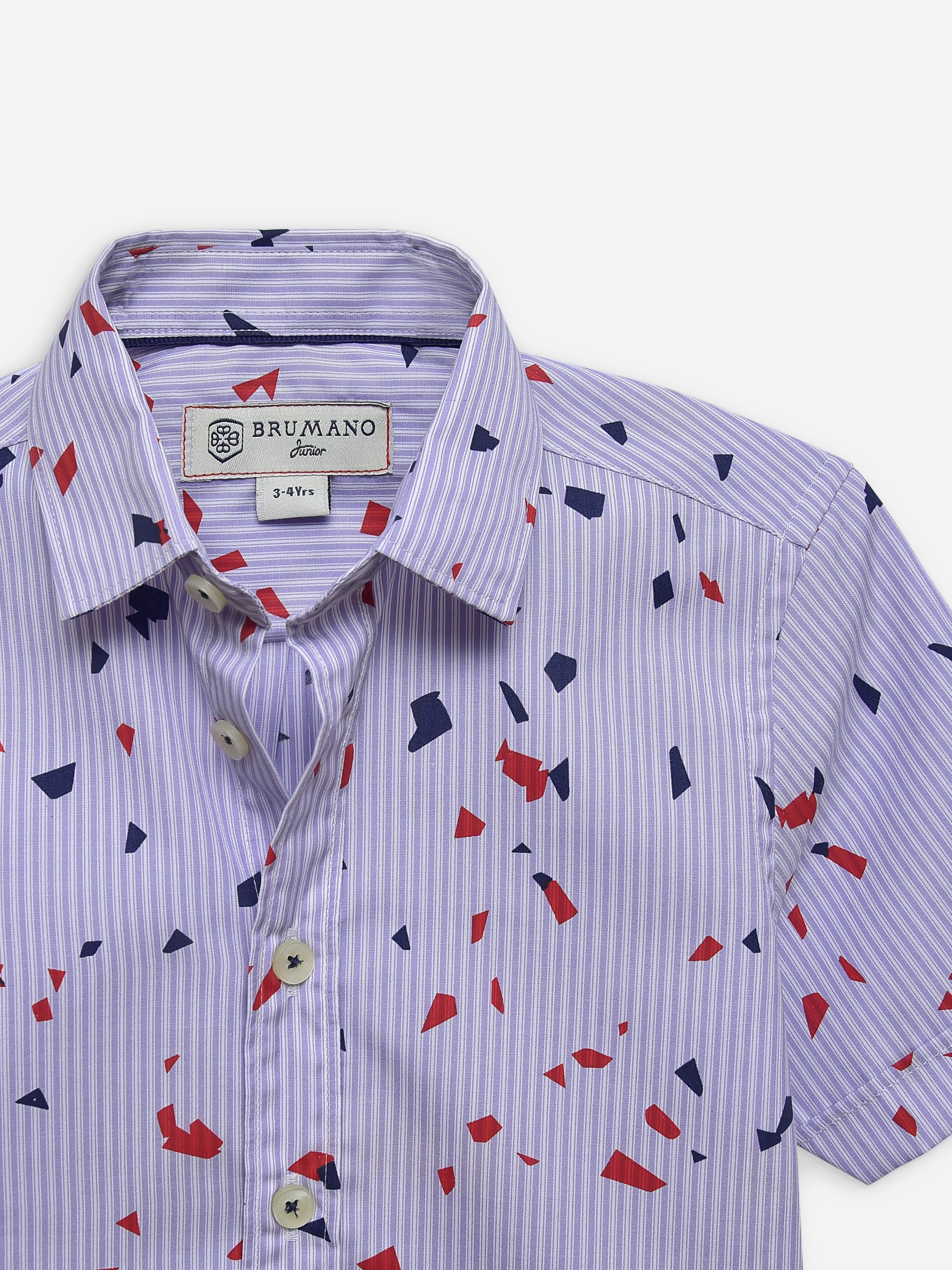 Purple Striped Printed Half Sleeve Casual Shirt