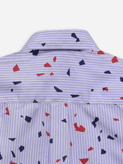 Purple Striped Printed Half Sleeve Casual Shirt