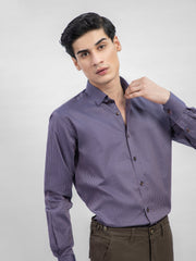 Purple Striped Shirt With Detailing