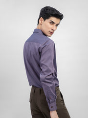 Purple Striped Shirt With Detailing