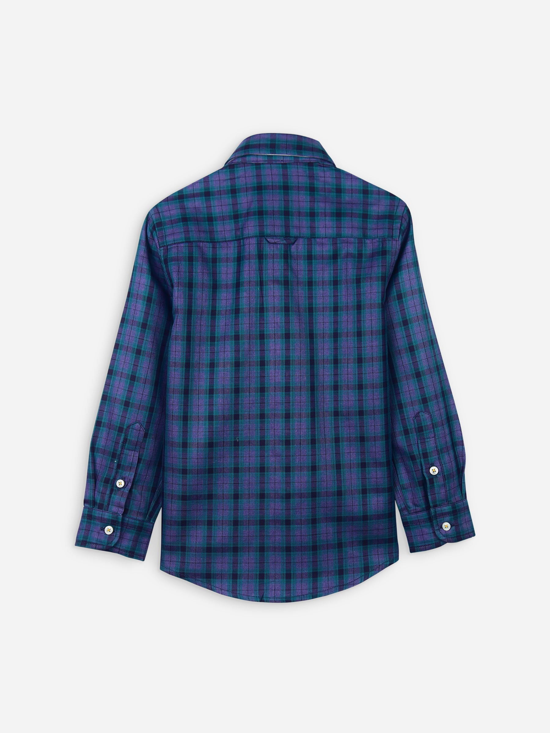 Purple & Blue Flannel Checkered Casual Shirt