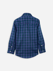 Purple & Blue Flannel Checkered Casual Shirt
