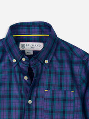 Purple & Blue Flannel Checkered Casual Shirt