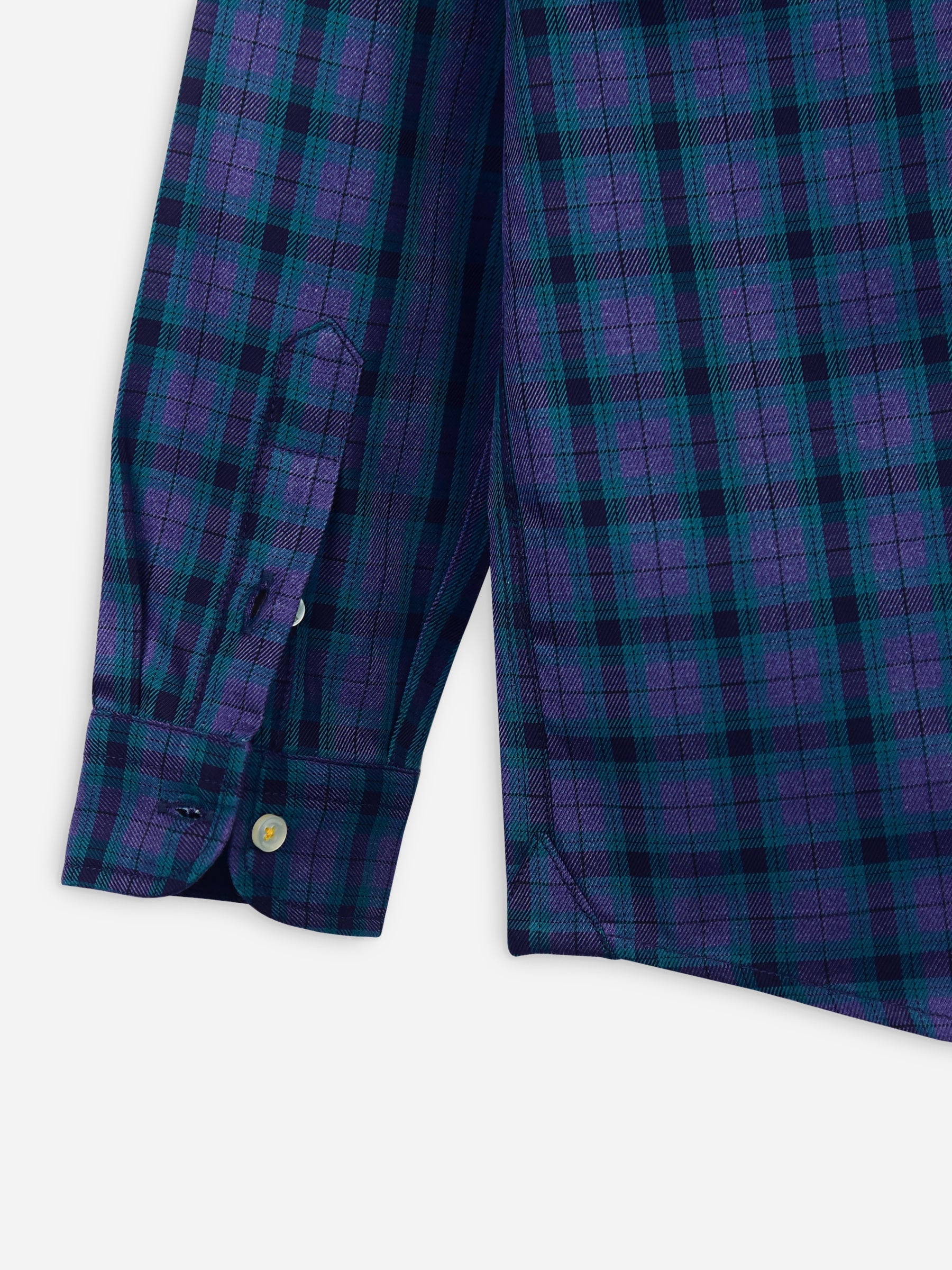 Purple & Blue Flannel Checkered Casual Shirt