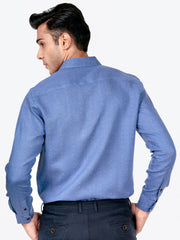Purple & Orange Dobby Linen Shirt